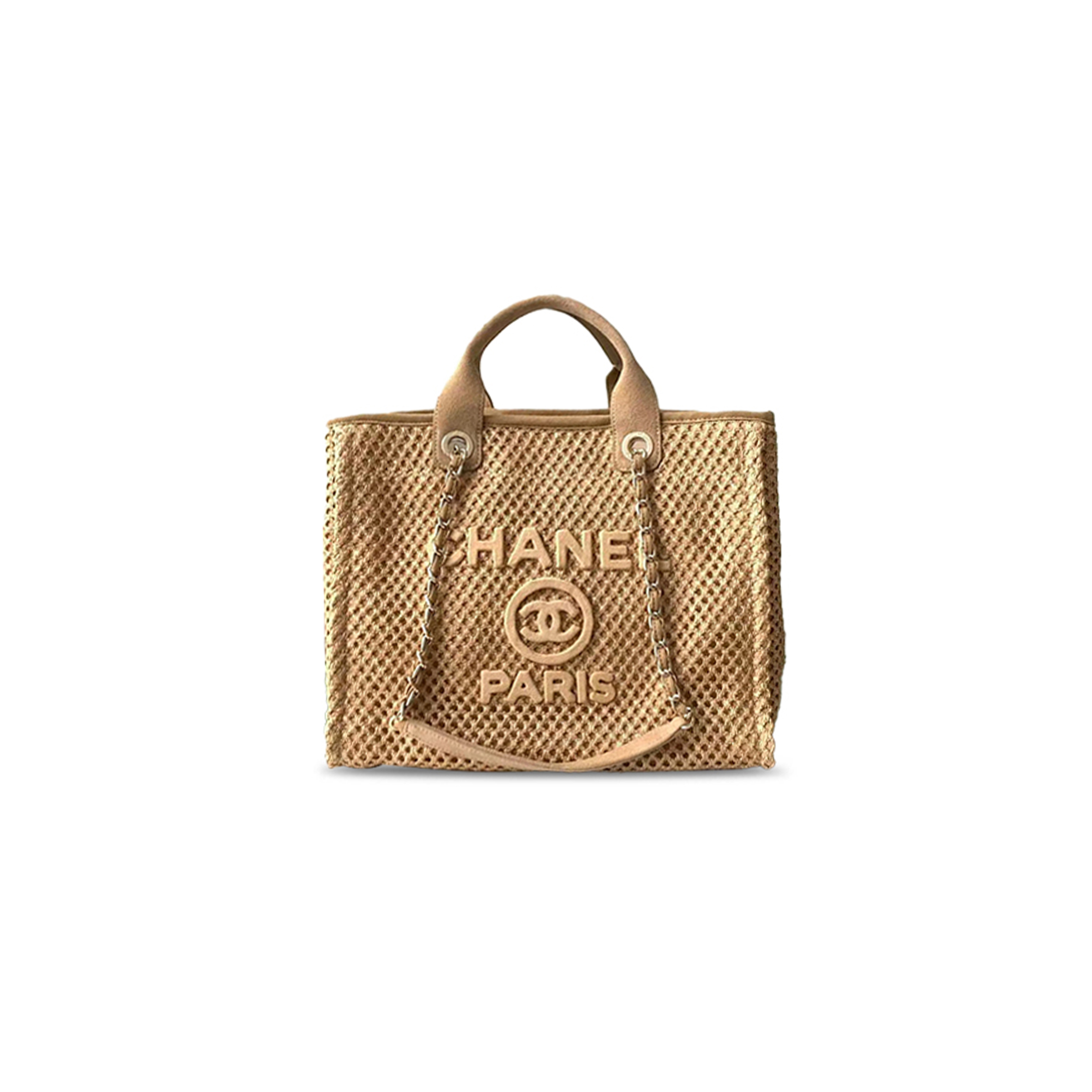 Ch*el beige mixed fibers large deauville tote as66941 (38*28*20cm)